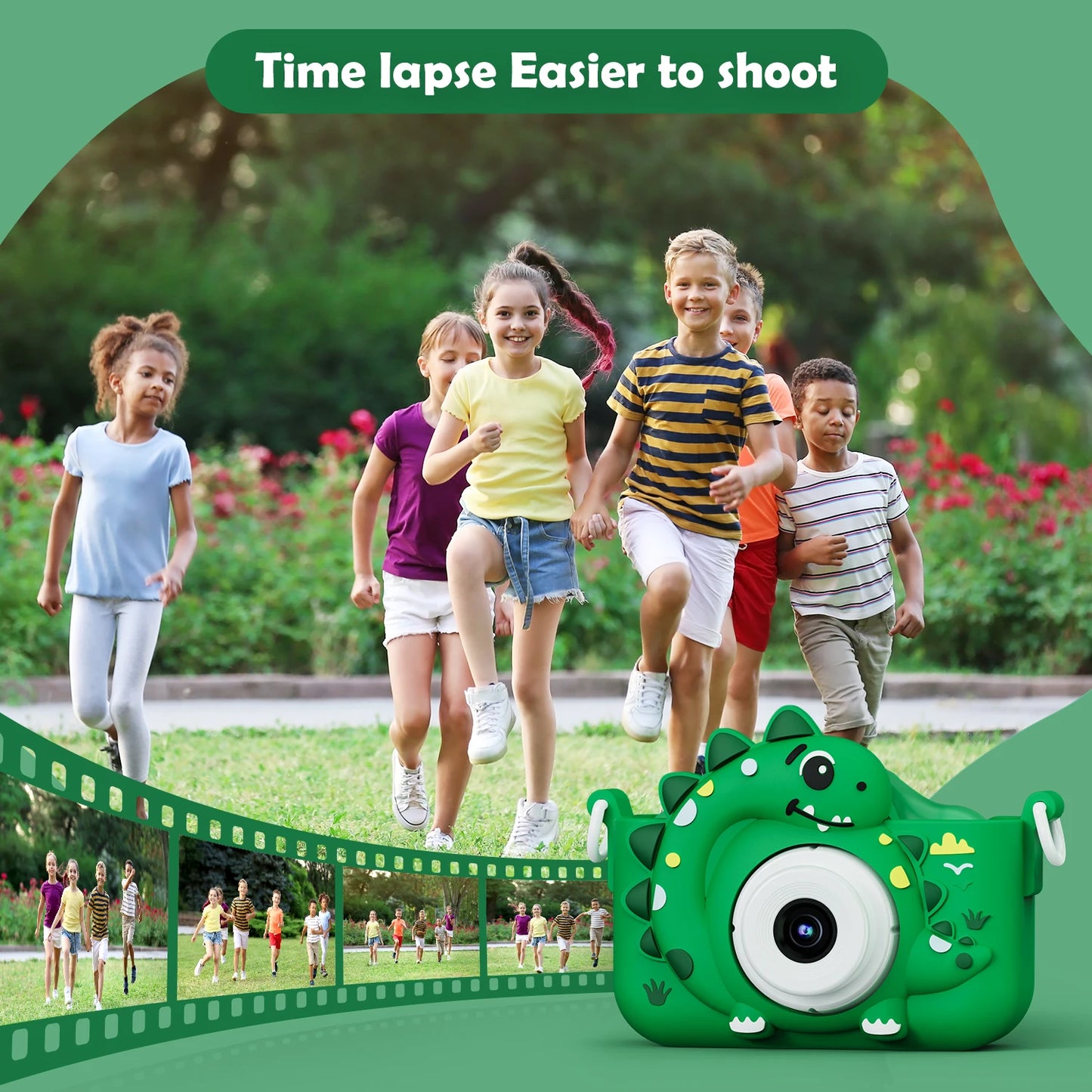Câmera Digital Infantil HD 1080P 2.6 Lente Dupla Recarregável