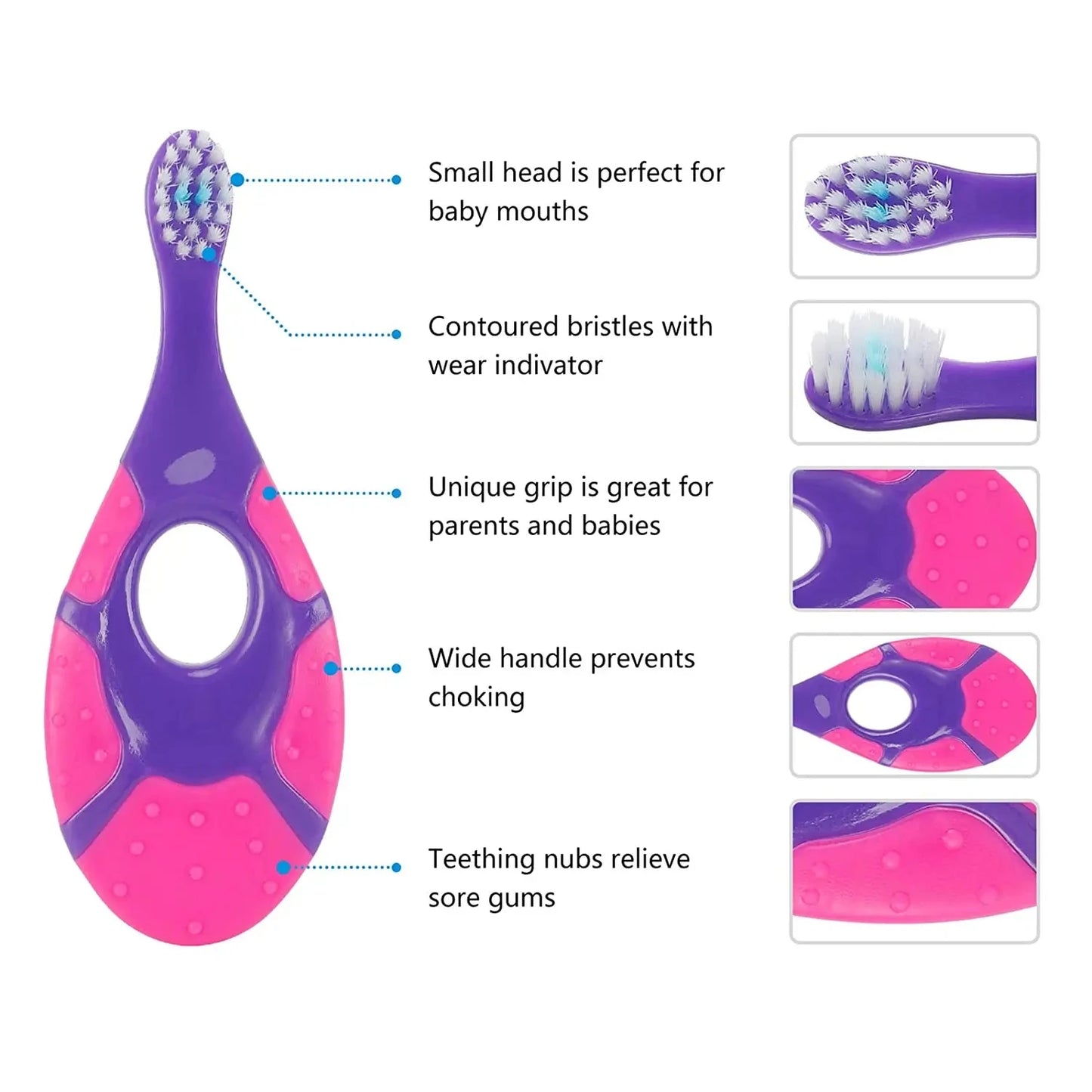 Kit 2 Escovas de Dente Infantil em Silicone com Cerdas Macias (BPA Free)