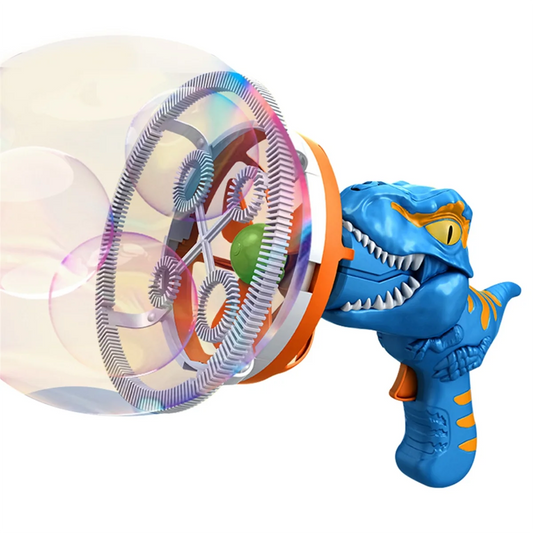 Pistola de Bolhas Dinossauro 3 em 1 com Ventilador