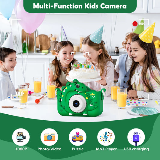Câmera Digital Infantil HD 1080P 2.6 Lente Dupla Recarregável