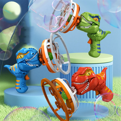 Pistola de Bolhas Dinossauro 3 em 1 com Ventilador
