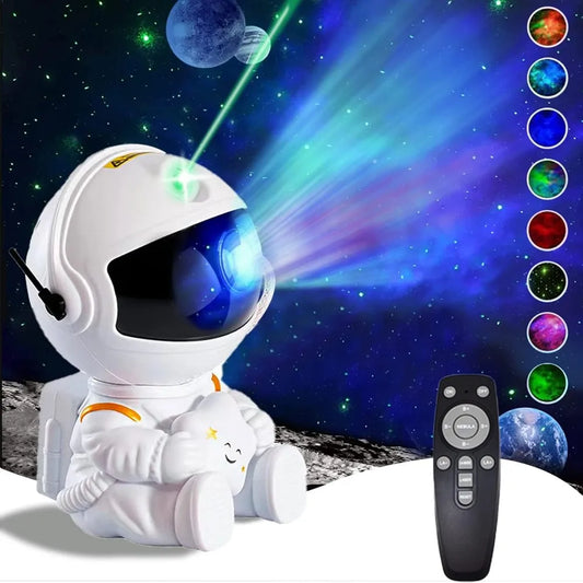 Projetor Astronauta Galáxia com Luz Noturna Estrelada