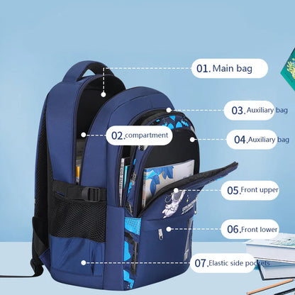 Mochila Escolar Esportiva Geométrica, 7–13 anos