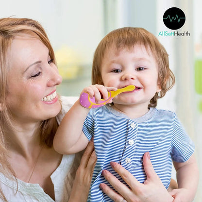 Kit 2 Escovas de Dente Infantil em Silicone com Cerdas Macias (BPA Free)
